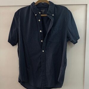 Abercrombie & Fitch Navy Polka Dot Button-Down Shirt